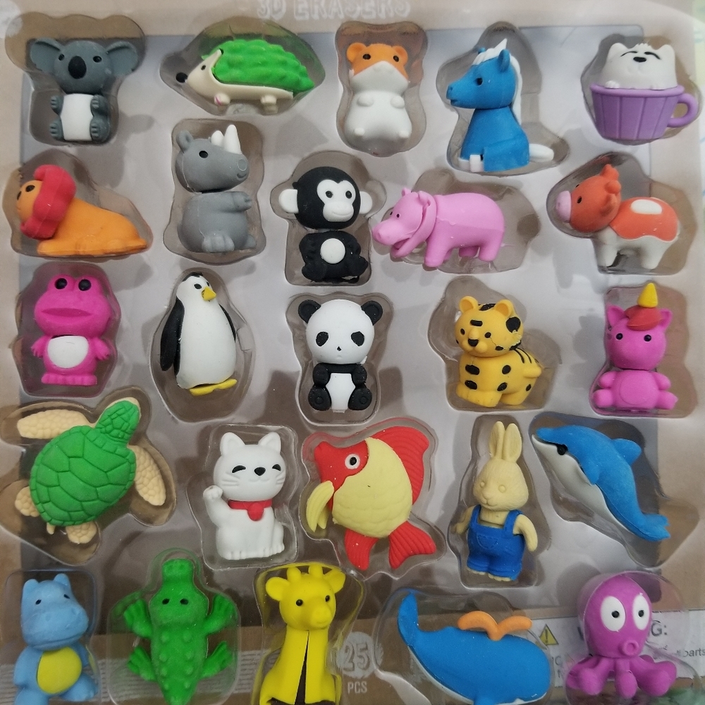 25 Animal Erasers